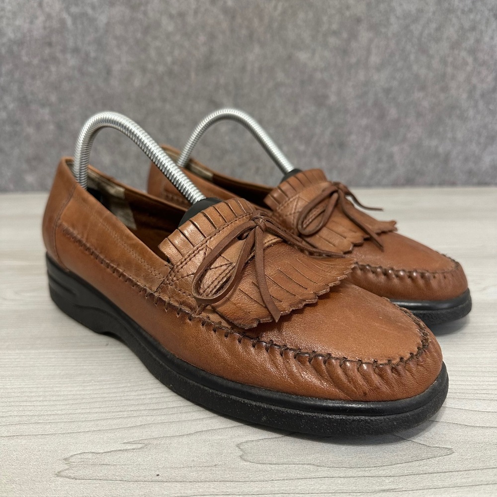 Naturalizer Loafers Womens 10 Brown Kiltie Fringe Bow Leather Comfort‎ Shoes